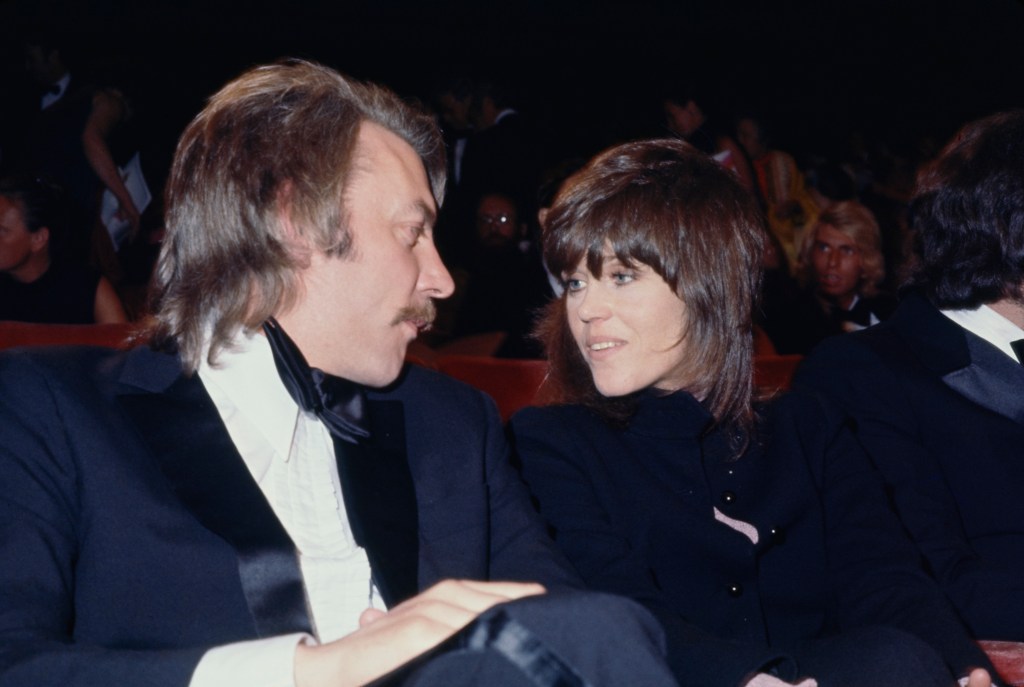 Donald Sutherland and Jane Fonda at the 44th Academy Awards in 1972. 