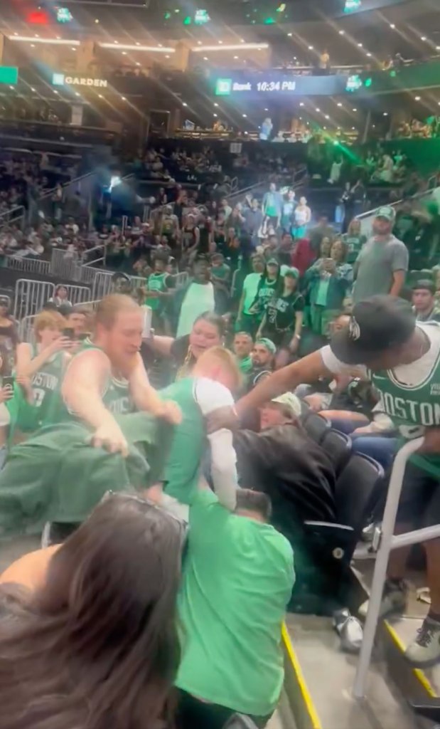 Celtics fans were recorded fighting during their Game 4 loss to the Mavericks on June 14, 2024.
