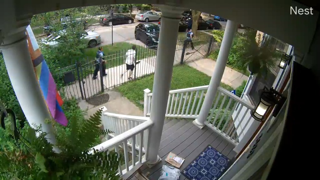 Two Chicago police officers walked up to the home just as the suspect fled into the suburb's streets.