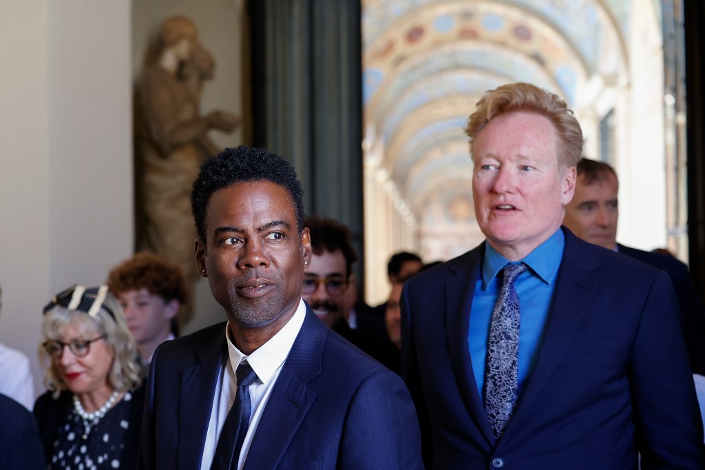 Chris Rock and Conan O'Brien at The Vatican on June 24, 2024.