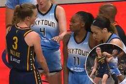 Caitlin Clark's teammate comes to her defense after hard foul by Sky