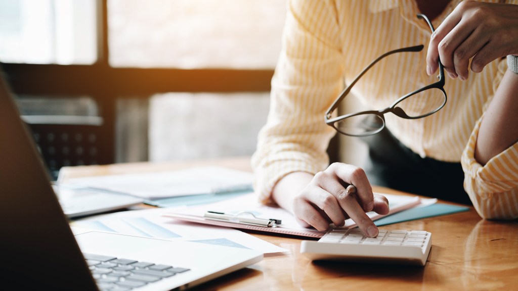 woman doing her finances