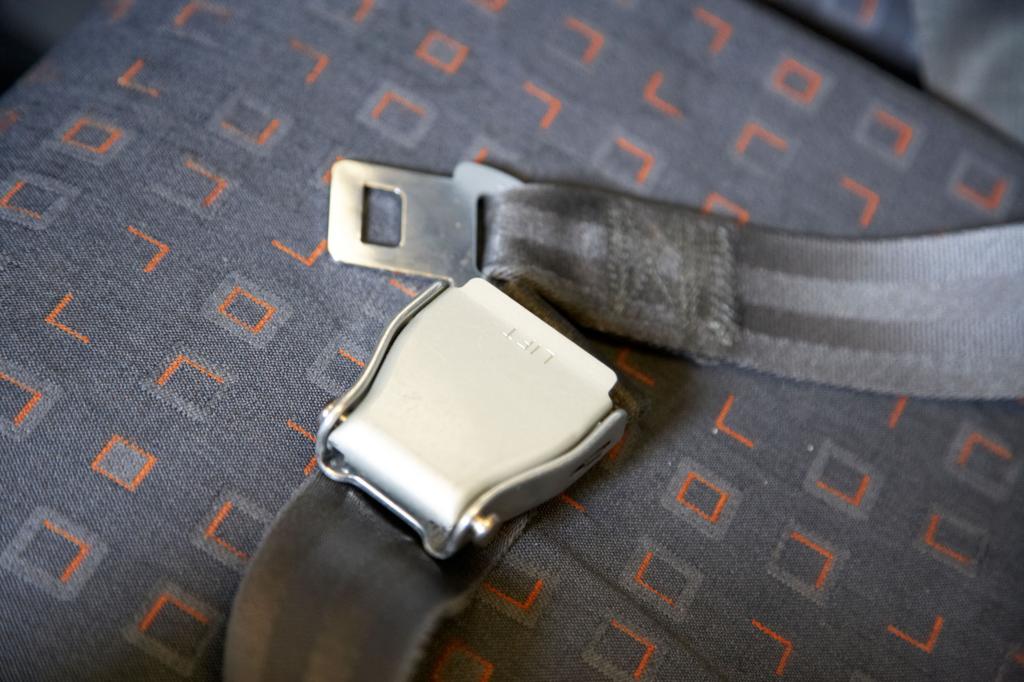An airplane seatbelt.