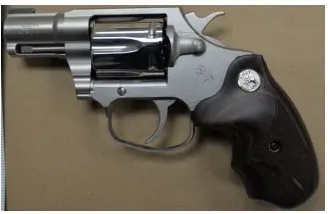 A silver and black Colt Cobra 38SPL revolver gun, purchased by Hunter Biden in Wilmington, Delaware, in October 2018