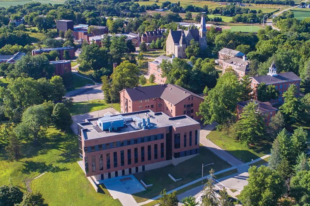 Cornell College campus aerial view 