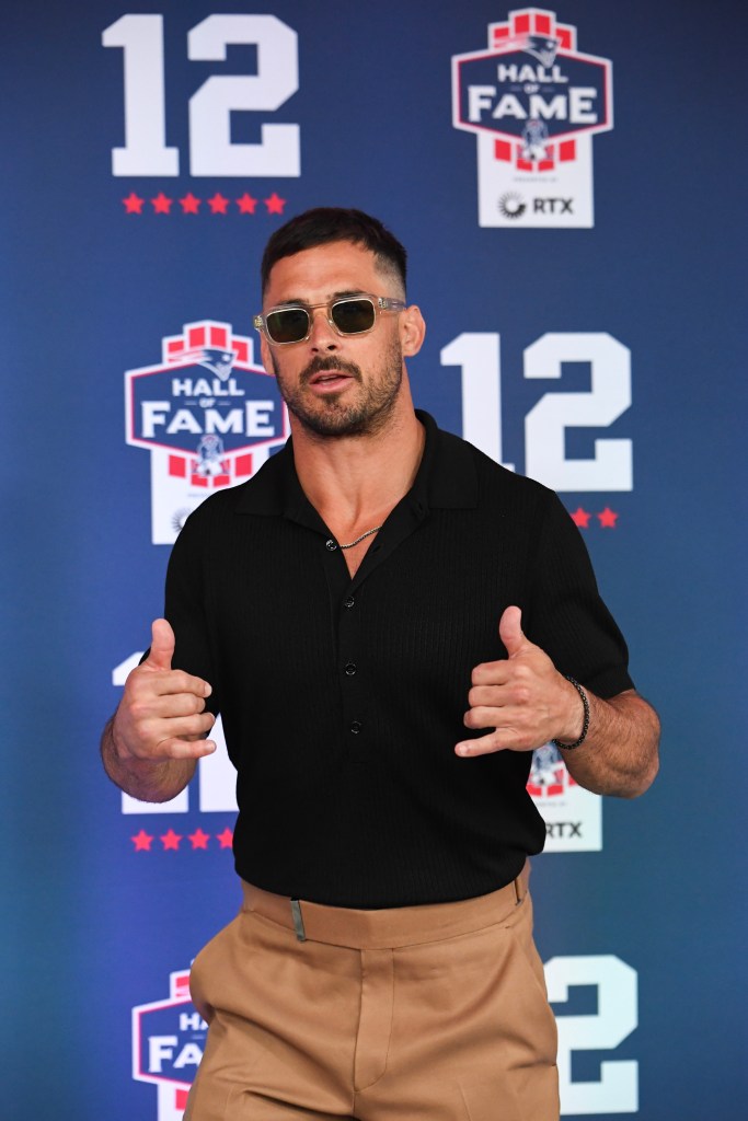 Danny Amendola poses for a photo on the carpet prior to the 2024 Hall of Fame Induction Ceremony for Tom Brady at Gillette Stadium on June 12, 2024 in Foxborough, Massachusetts.