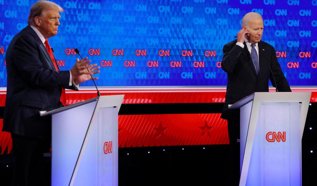 The debate between President Joe Biden (right) and former President Donald Trump was viewed by nearly 48 million people.