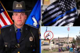 Connecticut State Trooper First Class Aaron Pelletier; 'thin blue line' flag