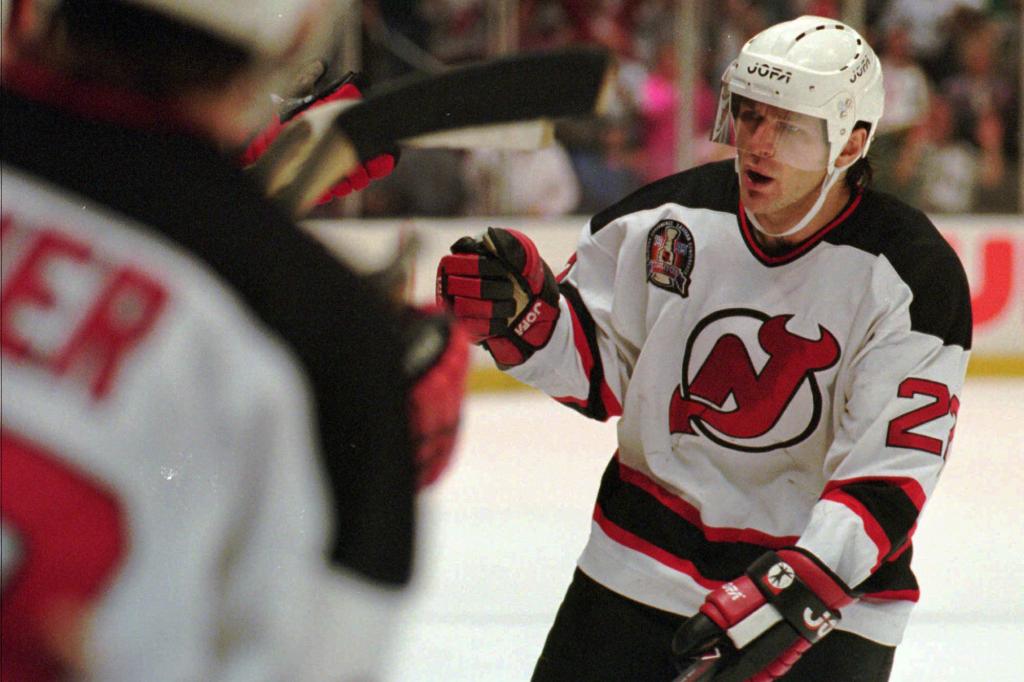 Claude Lemieux, pictured in June 1995, should be in consideration to get his number retired one day with the Devils.