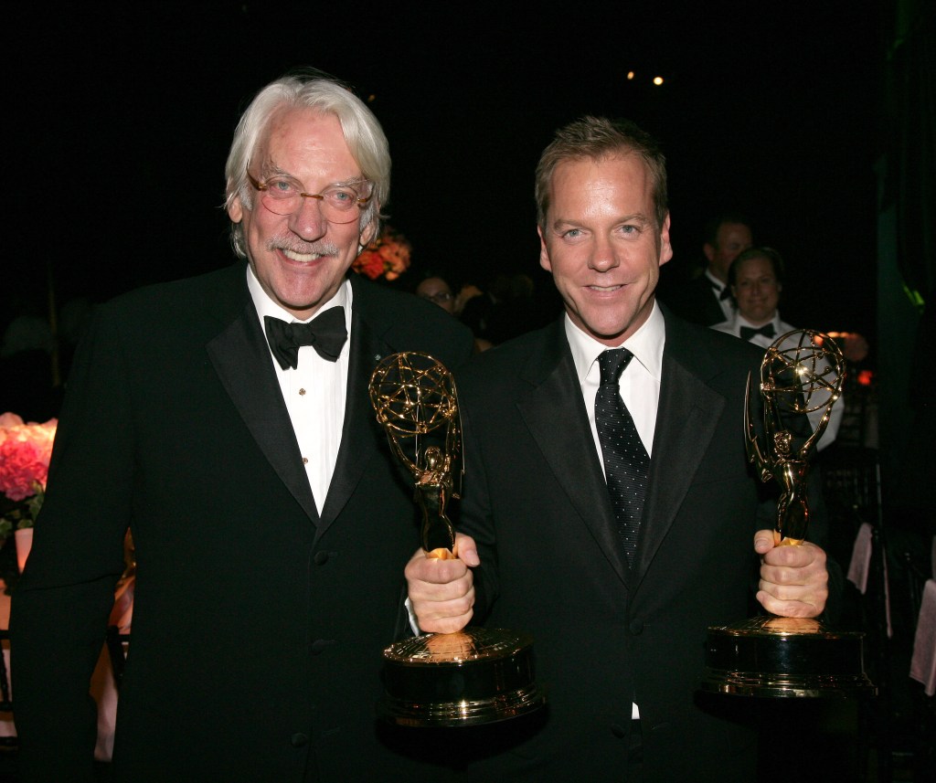 Donald Sutherland and son Kiefer Sutherland, winner Outstanding Drama Series and Outstanding Lead Actor in a Drama Series for "24."