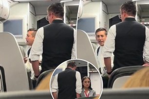 An irate passenger caused a scene after refusing to leave a plane that he was double-booked on, as seen in a video going viral online.