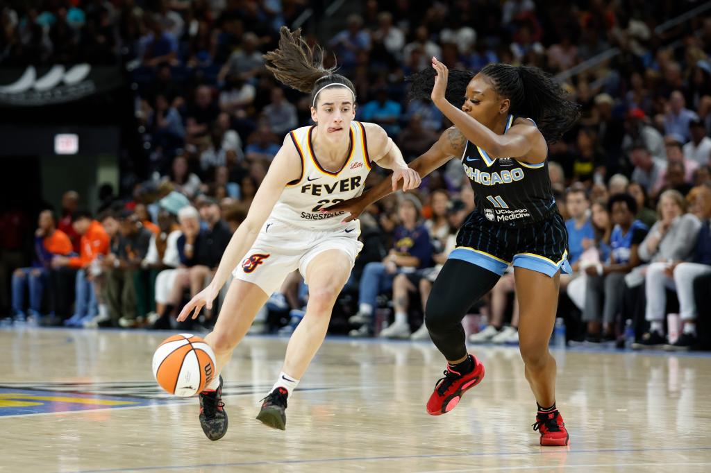 Caitlin Clark had 17 points and a franchise-record 13 assists in the Fever's loss to the Sky on Sunday.