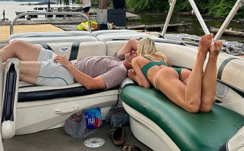 Paul Skenes and Olivia Dunne got cozy during a boat outing in Pittsburgh.