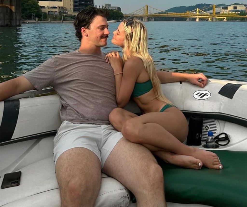 Paul Skenes and Olivia Dunne got cozy during a boat outing in Pittsburgh.