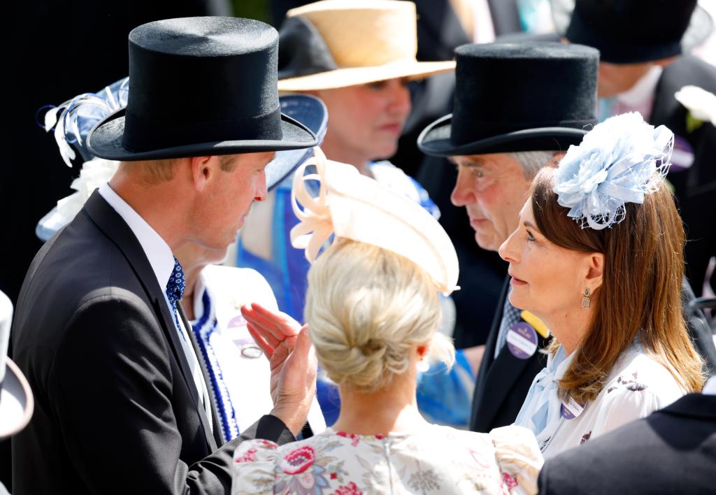Prince William, Zara Tindall, Michael Middleton, and Carole Middleton at Royal Ascot