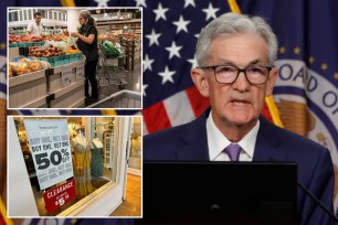 Fed Chair Jerome Powell and shoppers