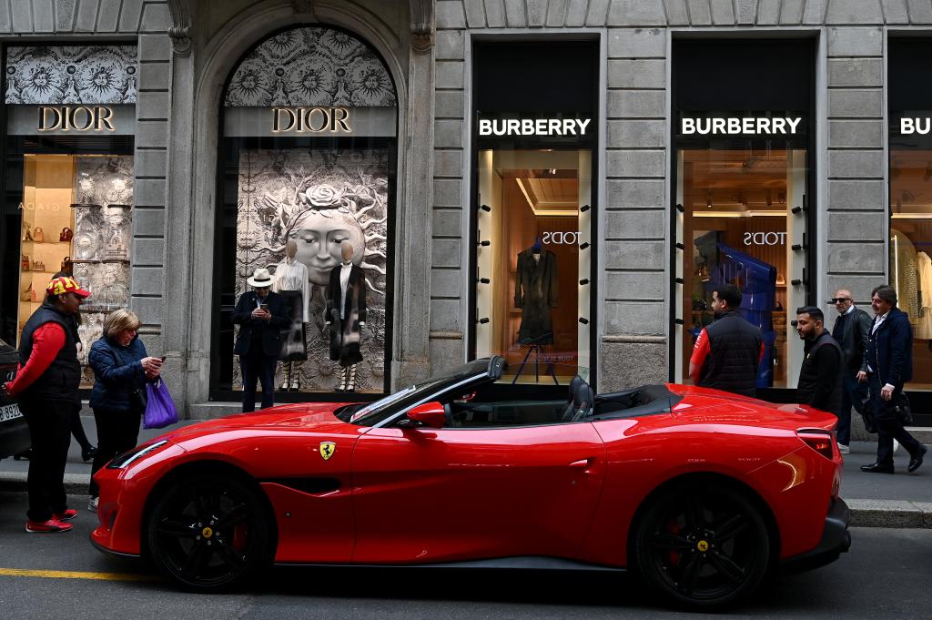 Ferrari parked on street