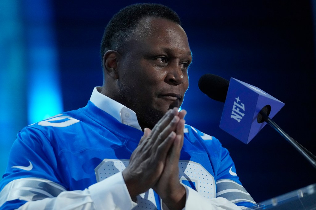 Barry Sanders thanked the city and fans of Detroit during the 2024 NFL Draft.