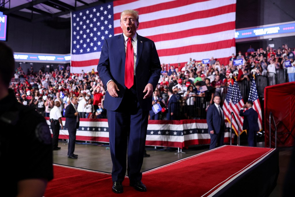 Donald Trump attends a campaign event in Philadelphia, Pennsylvania, U.S., June 22, 2024.