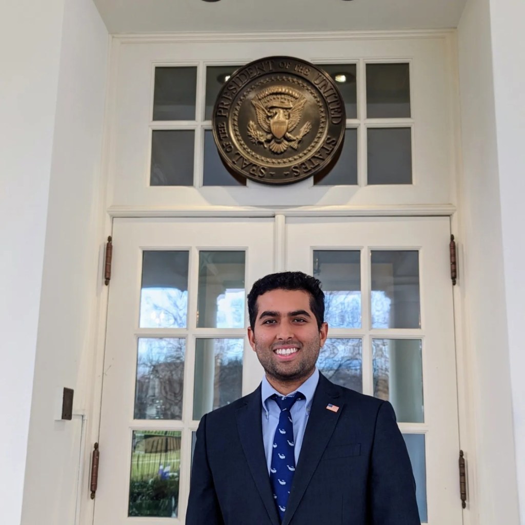 Taral Patel stands outside the Texas Statehouse