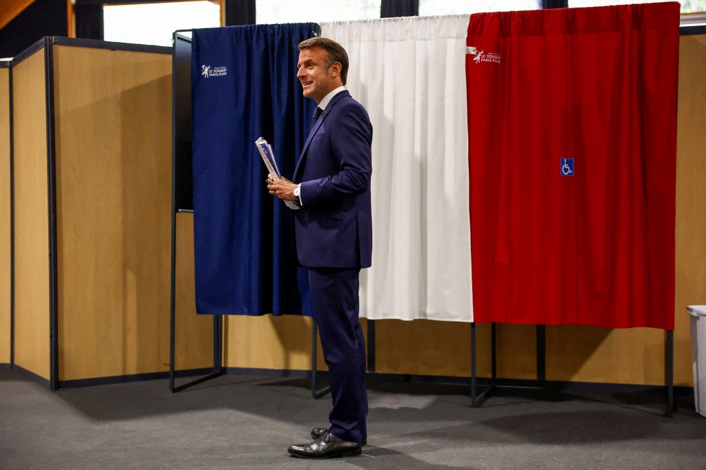 France's President Emmanuel Macron's centrist party is expected to secure less than half of the opposition, nationalist party.