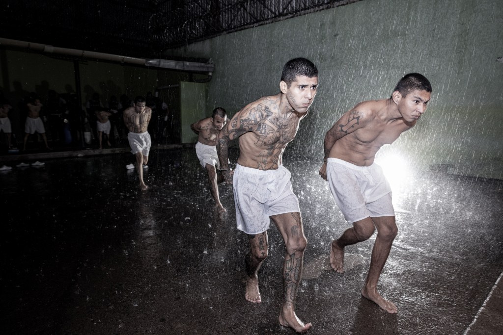 Inmates at the mega-prison in El Salvador