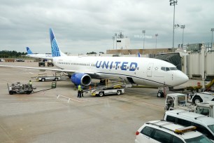 United Airlines airplane parked at George Bush Intercontinental Airport, Houston, TX on April 14, 2023