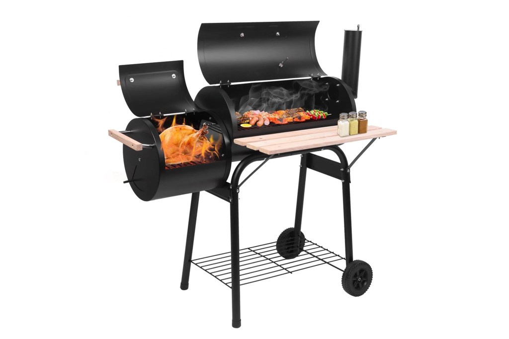 A grill with food on it