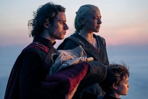Jace (Harry Collett), Rhaenyra (Emma D'Arcy) and Joffrey in 'House of the Dragon' Season 2