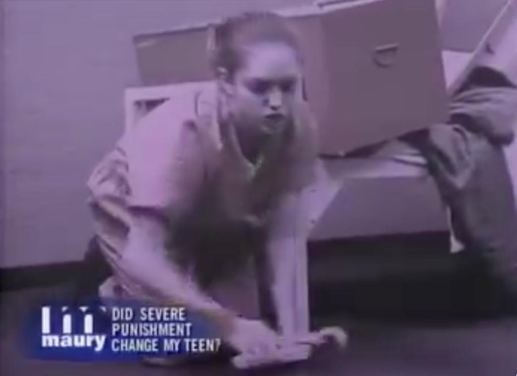 Kristen White at age 16 on the Maury show when she was an "Out of control teen" in 1999.