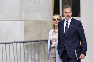 Hunter Biden, joined by his wife Melissa Cohen Biden as they depart from the J. Caleb Boggs Federal Building on June 04, 2024 in Wilmington, Delaware.