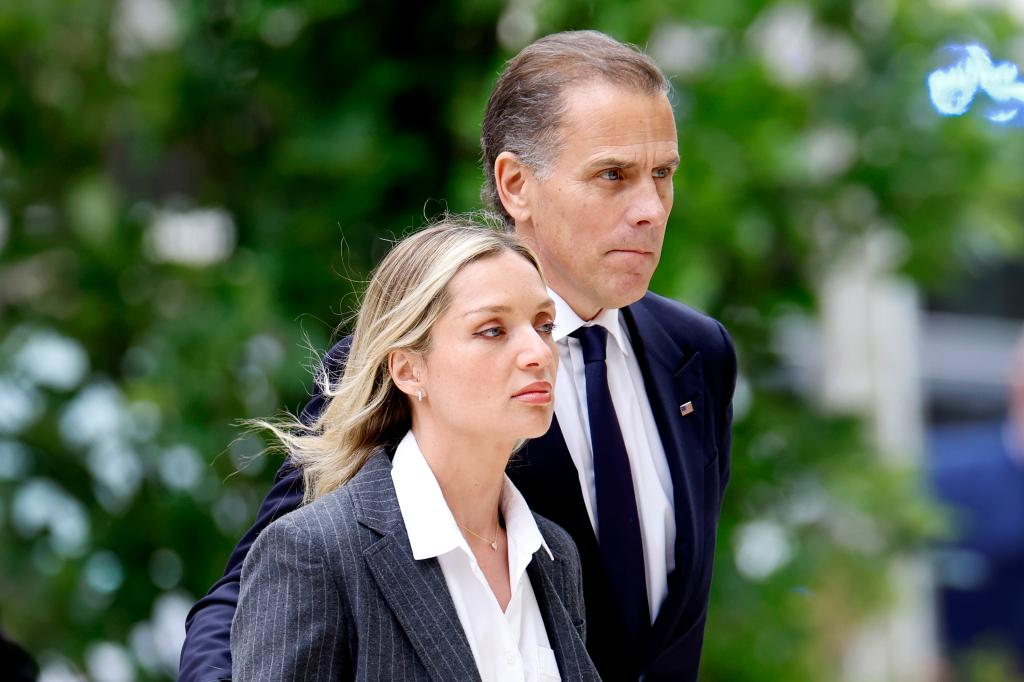 Hunter Biden and his wife Melissa Cohen Biden entering a Delaware courthouse Tuesday as he was convicted