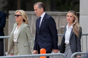 Hunter Biden leaving court with his wife Melissa Cohen Biden and first lady Jill Biden after he was found guilty on June 11, 2024.