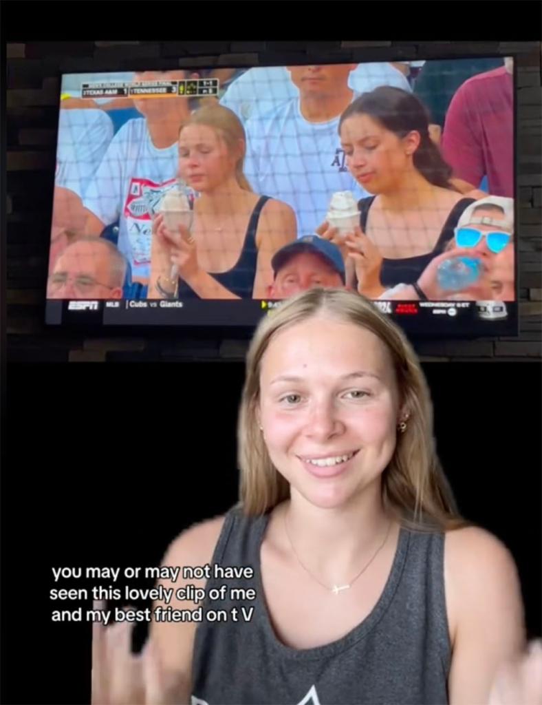 A woman blasted ESPN for dedicating a "20-second segment" on TV to her and her friend eating ice cream while at the Men's College World Series Championship game in Omaha on June 24, 2024.