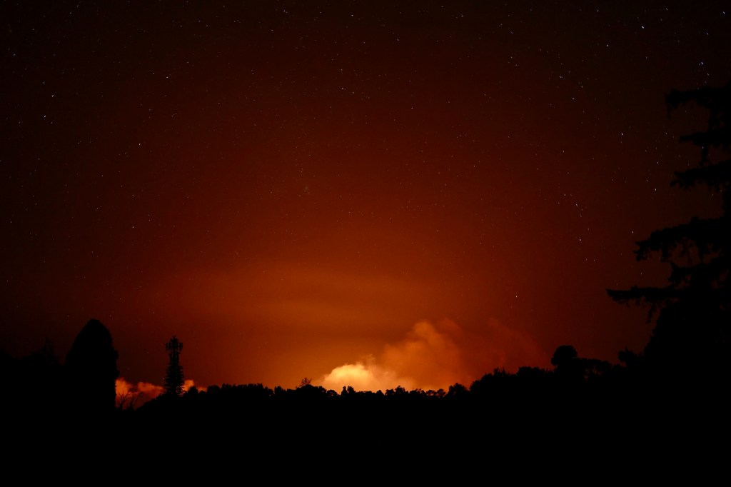 Officials assured residents the eruption posed little threat of hazard beyond toxic fumes potentially being blown downwind