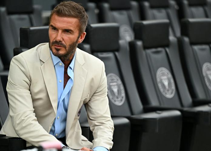David Beckham, co-owner of Inter Miami CF, looking on prior to a Leagues Cup football match at DRV PNK Stadium in Fort Lauderdale, Florida