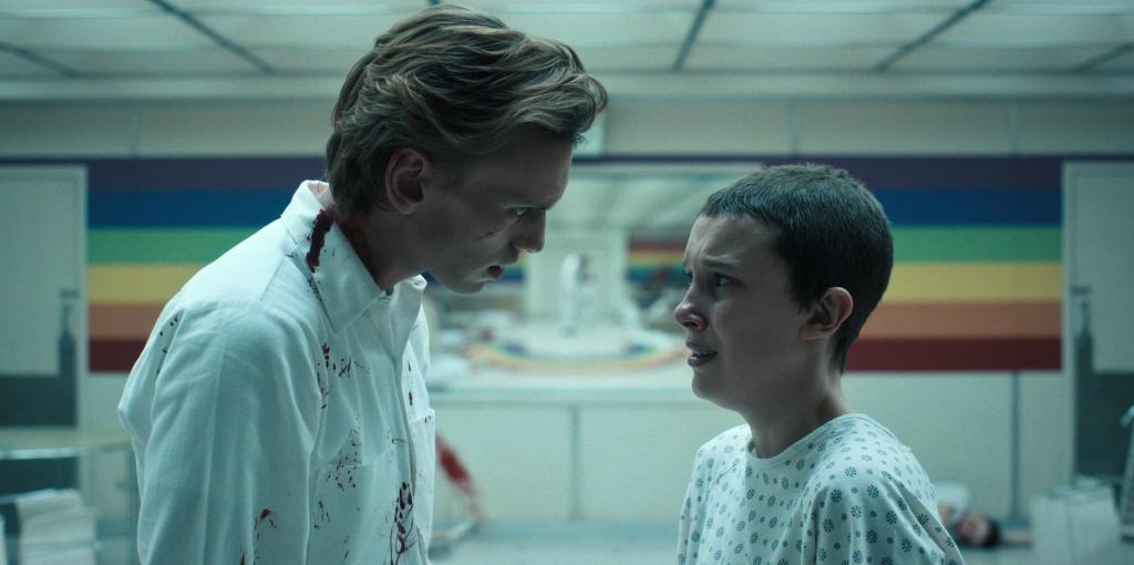  Jamie Campbell Bower as and Millie Bobby Brown in "Stranger Things." 