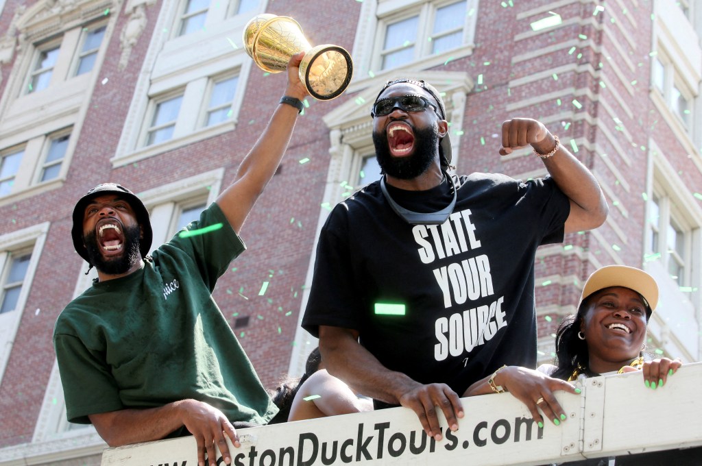 Jaylen Brown kept it petty during the Celtics' title parade.