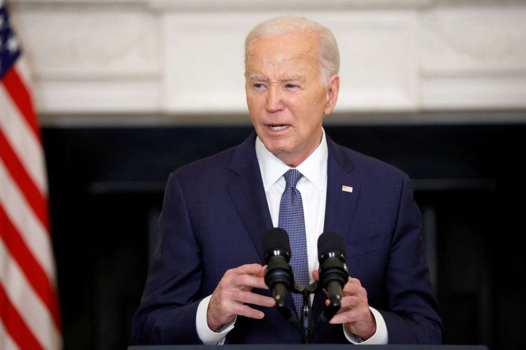 U.S. President Joe Biden delivers remarks on the Middle East at the White House in Washington.