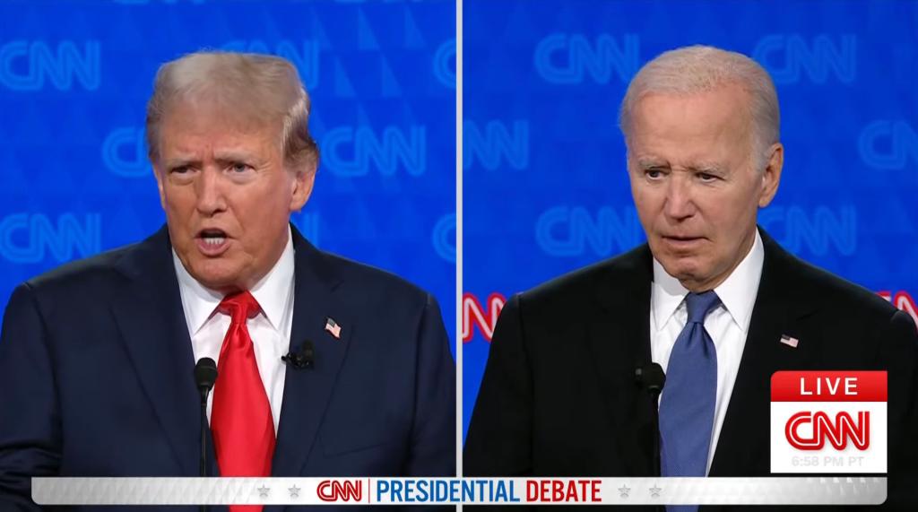 Joe Biden and Donald Trump, CNN presidential debate, in Atlanta, GA.