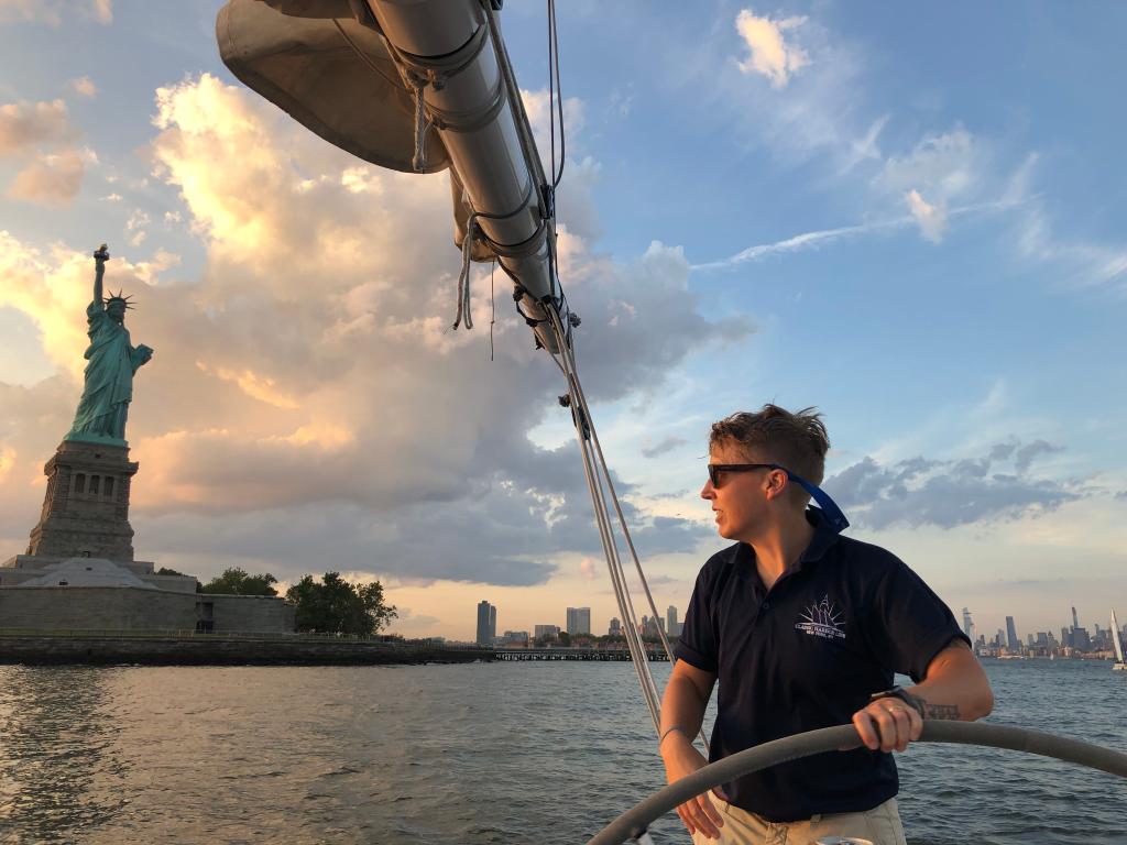 Capt. Cait Field working on a boat on June 10, 2024