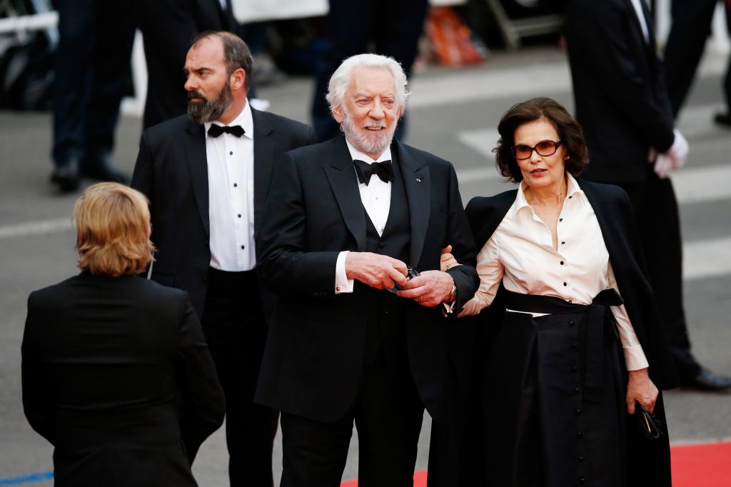 Donald Sutherland and Francine Racette at at the 2016 Cannes Film Festival