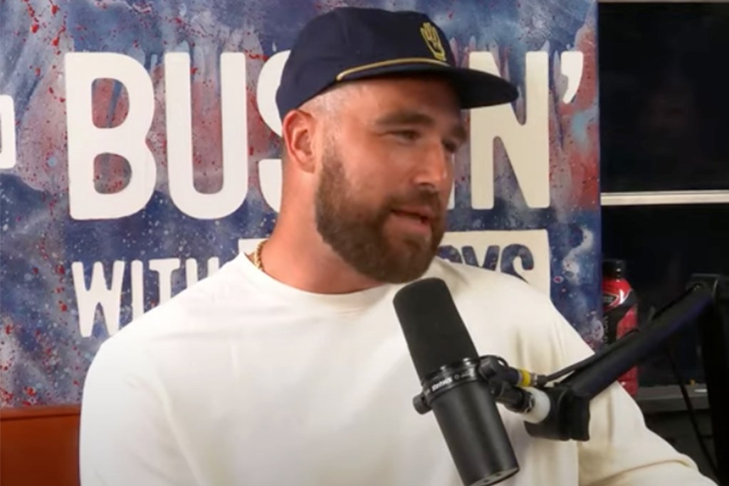 Travis Kelce opened up about his relationship with Taylor Swift on the "Bussin' with the Boys" podcast.