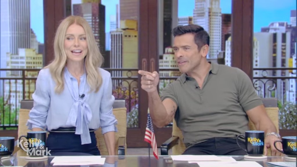 Kelly Ripa Mark Consuelos, reunited with the person who played their baby, Lorenzo, on "All My Children" during Monday's episode of "Live with Kelly and Mark."
