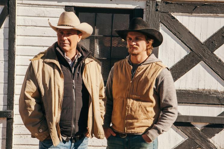 Kevin Costner and Luke Grimes in "Yellowstone"