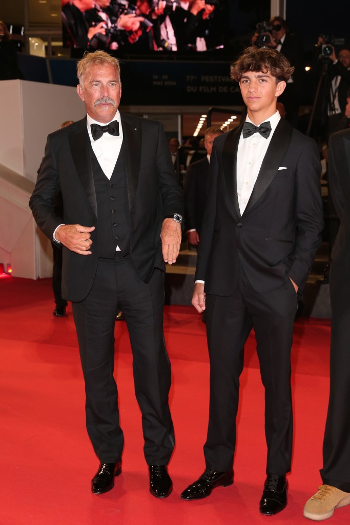 Kevin Costner with his son. 