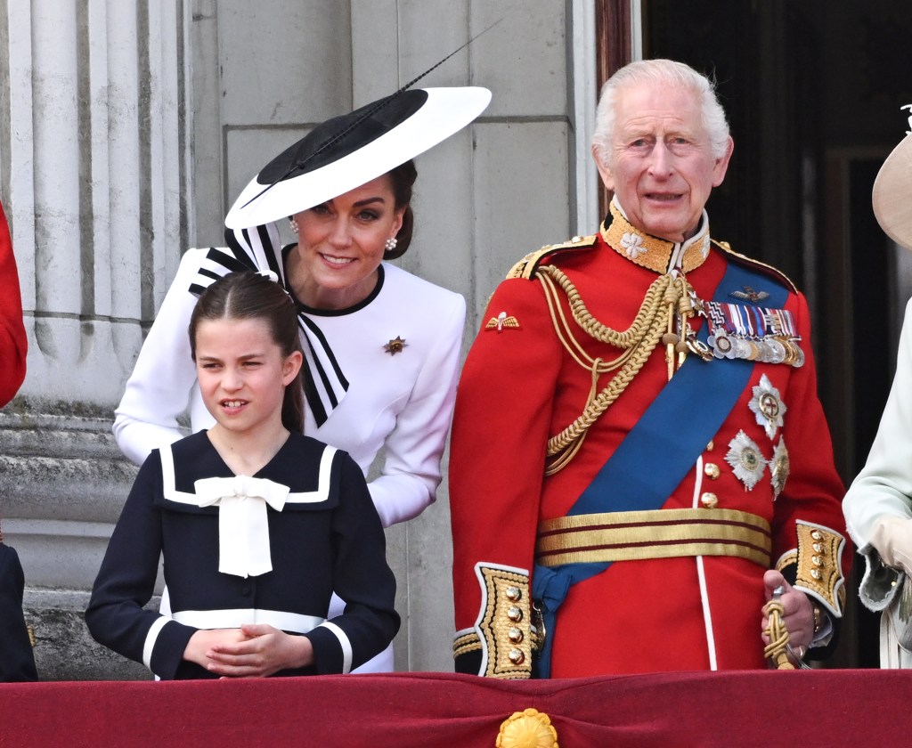 Kate Middleton with Princess Charlotte and King Charles