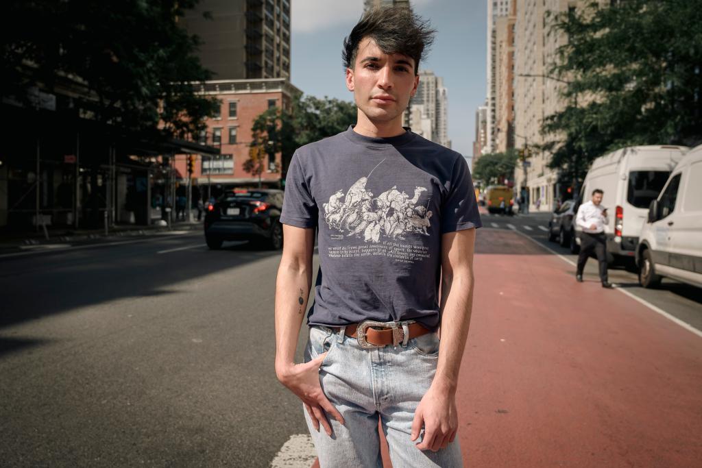 23-year-old Lewis Friedenthal after undergoing chin and jawline augmentation and botox treatments in a bid to achieve a perfectly chiseled face