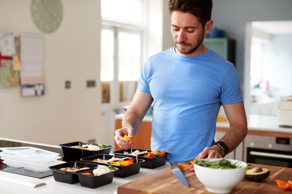 man making food