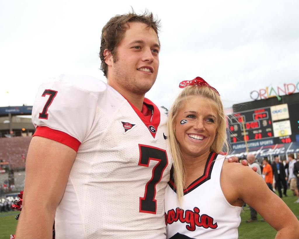 Matthew and Kelly Stafford while they were at Georgia.